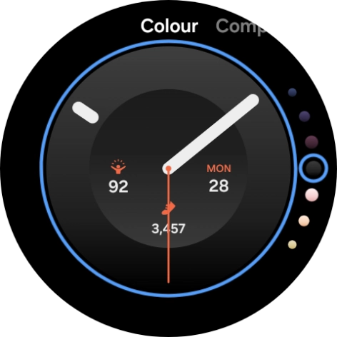 Slide your finger on the screen to change between the different designs.