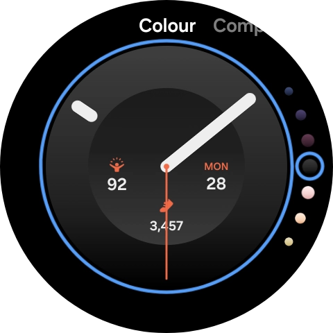 Slide your finger on the screen to change between the different designs.