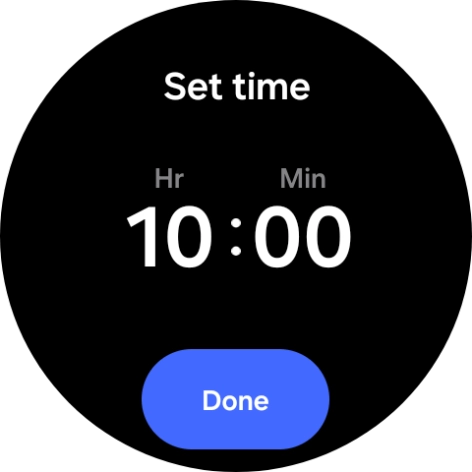Slide your finger up or down on the screen to set the required time.