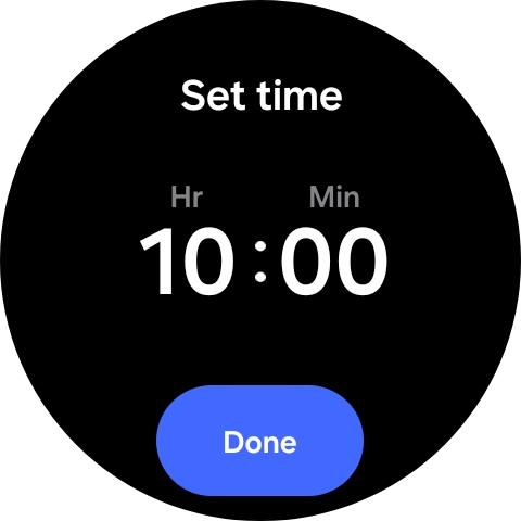 Slide your finger up or down on the screen to set the required time.