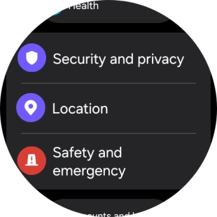 Press Security and privacy.