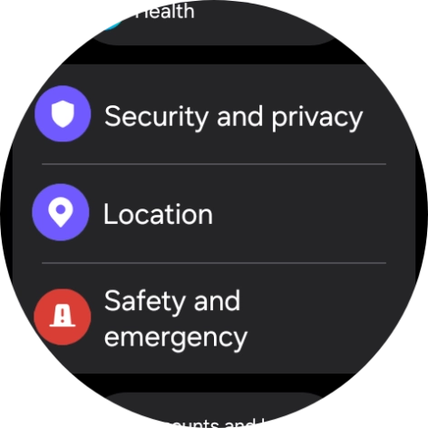 Press Security and privacy.