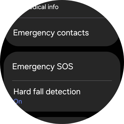 Press Emergency contacts.
