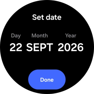 Slide your finger up or down on the screen to set the required date.