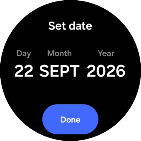 Slide your finger up or down on the screen to set the required date.