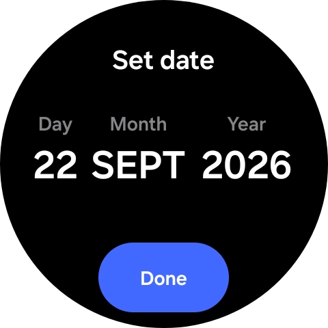 Slide your finger up or down on the screen to set the required date.