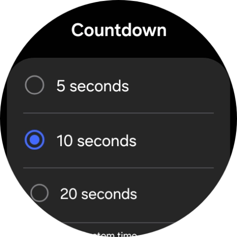Press the required setting to choose how long the countdown should be before your smartwatch calls the emergency dispatch centre when a hard fall is detected.