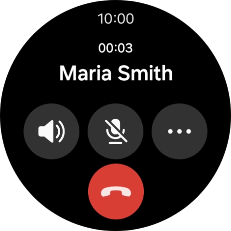 Press the end call icon.