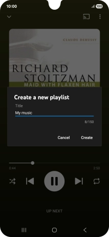 Key in a name for the playlist and press Create.