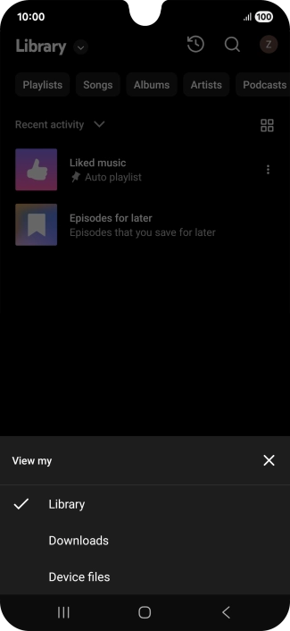 Press the required category and go to the required audio file.
