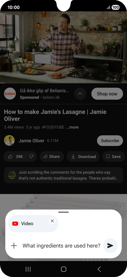 Follow the instructions on the screen to type or speak the required question for the video.