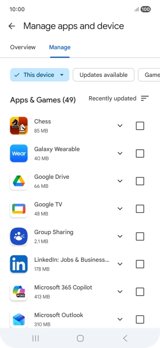 Press the required app.
