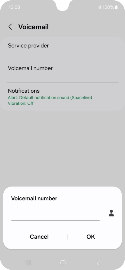 Key in (prefix) 5 (your phone number) and press OK.