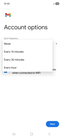 Press the required setting.