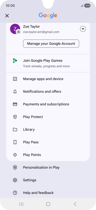 Press Manage apps and device.