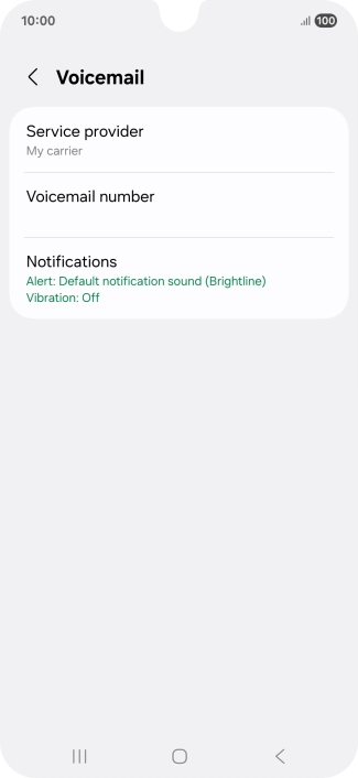 Press Voicemail number.