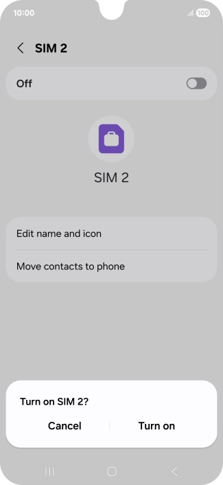 If you turn on use of the price plan, press Turn on.