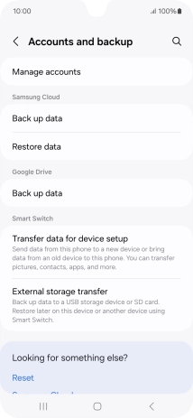Press Manage accounts.