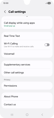 Press Supplementary services.