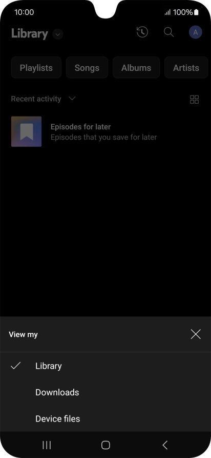 Press the required category and go to the required audio file.