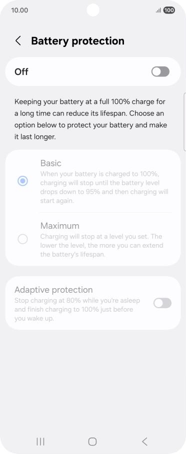 Press the indicator to turn the function on or off.