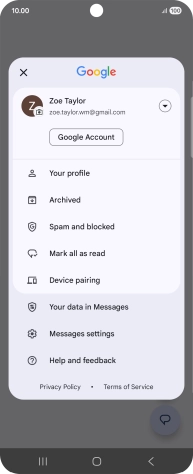 Press Messages settings.
