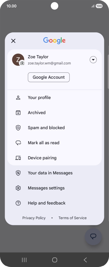 Press Messages settings.