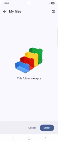 To create a new folder, press the new folder icon and follow the instructions on the screen to create a new folder.