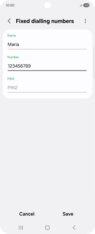 Press PIN2 and key in your PIN2. The default PIN2 is 1111.