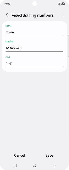 Press PIN2 and key in your PIN2. The default PIN2 is 1111.