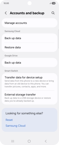 Press Manage accounts.