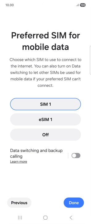 Press the required settings.