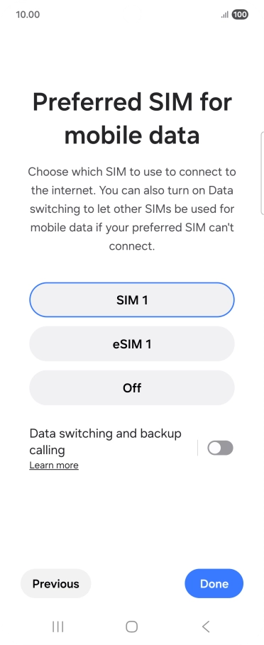 Press the required settings.