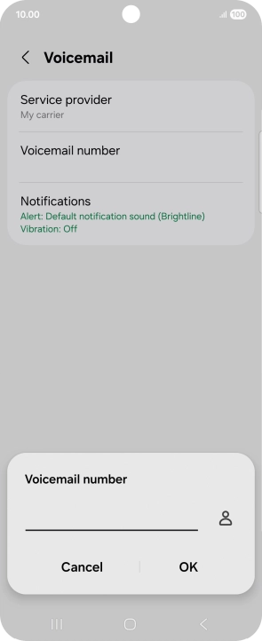 Key in +447836121121 and press OK.