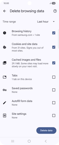 Press the fields next to the required data types.