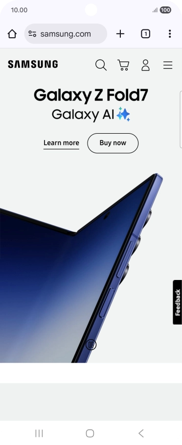 Press the menu icon.