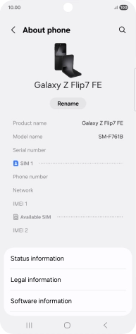 Press Status information.
