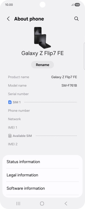 Press Status information.