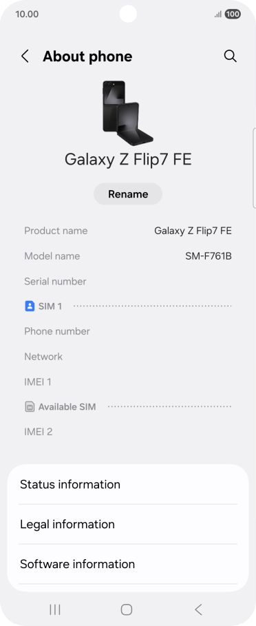 Press Status information.