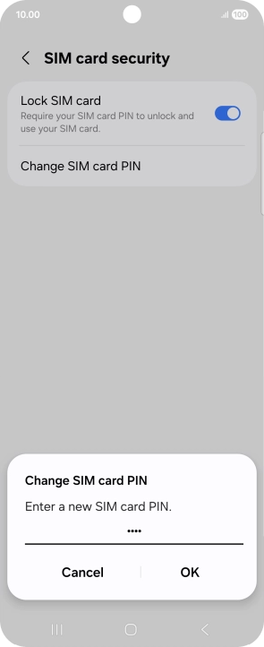 Key in a new four-digit PIN and press OK.