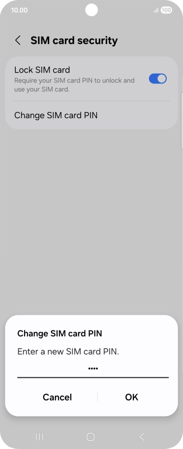 Key in a new four-digit PIN and press OK.