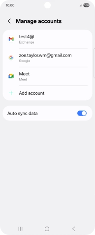 Press the required email account.