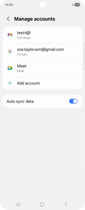 Press the required email account.