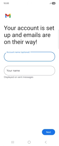 Press Your name and key in the required sender name.