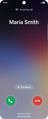 Press and drag the accept call icon right.