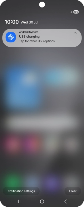 Press Tap for other USB options..