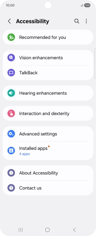 Press Vision enhancements and follow the instructions on the screen to select the required settings.