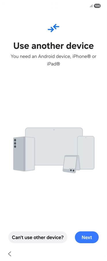 Press Can't use other device?.