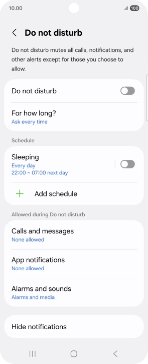 Press the indicator next to 