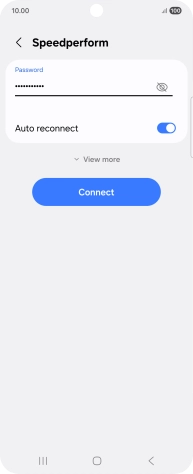 Key in the password for the Wi-Fi network and press Connect.